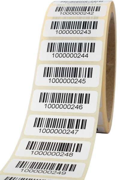 Barcodeetiketten 40x15mm Code128-B fortlaufend nummeriert