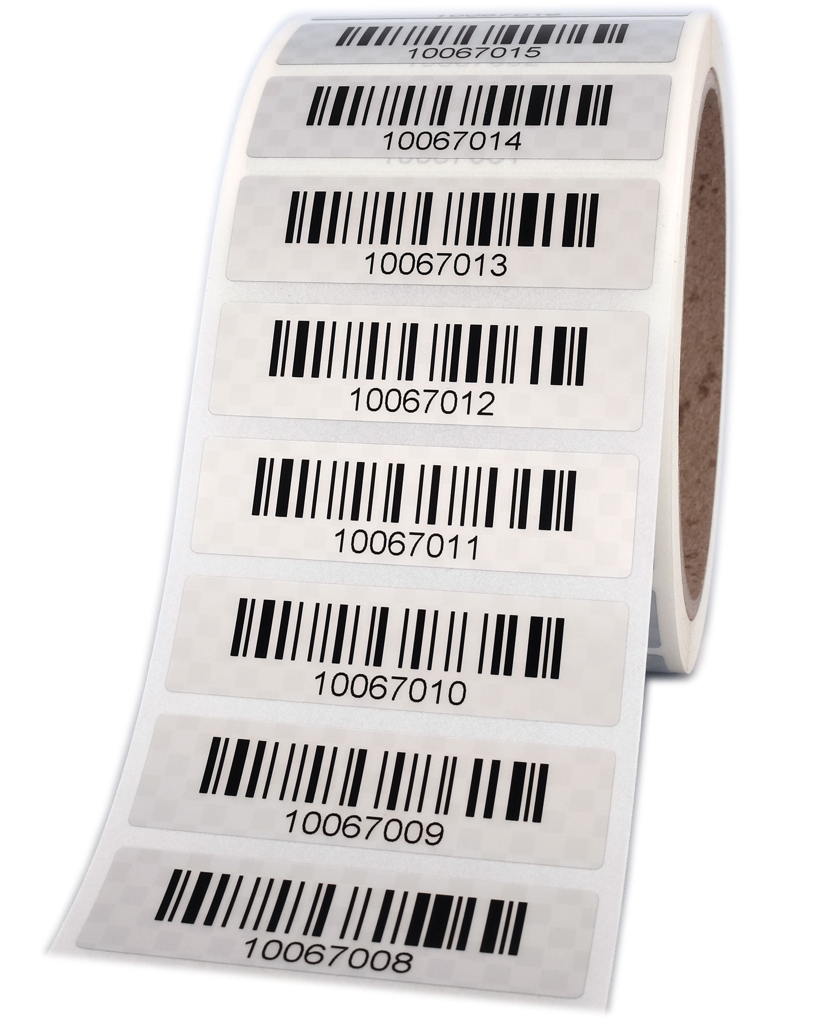Barcode-Sicherheitsetiketten silber